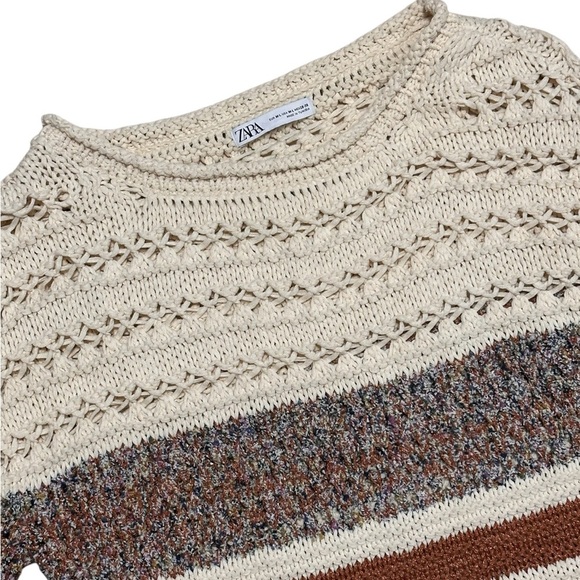 ZARA Open Knit Oversized Sweater M/L - Picture 3 of 5